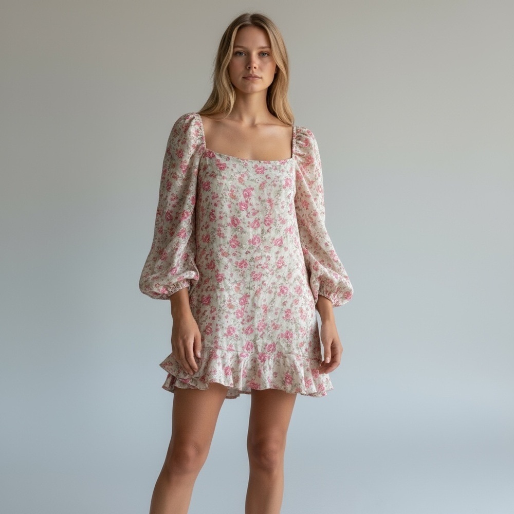 Speechless Pink and Cream Floral Dress